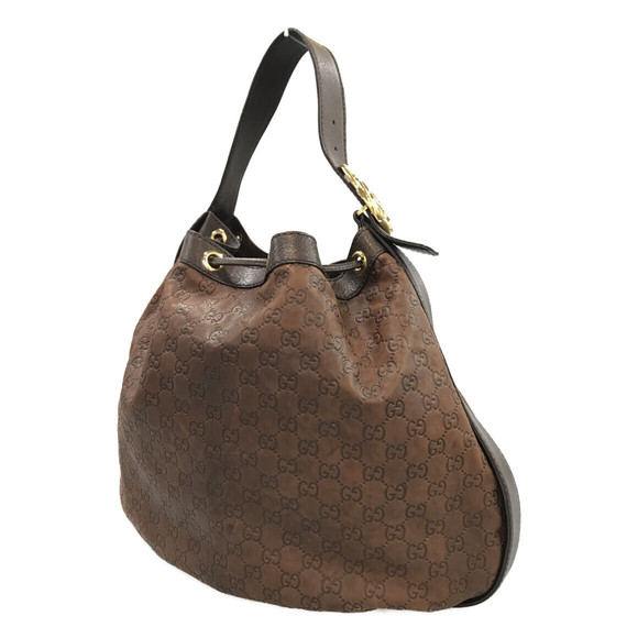 Gucci Shoulder Bag Interlocking Drawstring Leather Bag - Picture 2 of 8